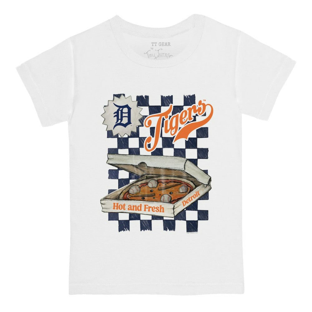 Detroit Tigers Tiny Turnip Youth Pizza T-Shirt - White T-shirts