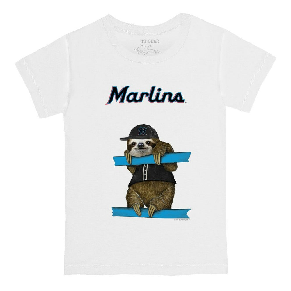 Miami Marlins Tiny Turnip Youth Sloth T-Shirt - White T-shirts