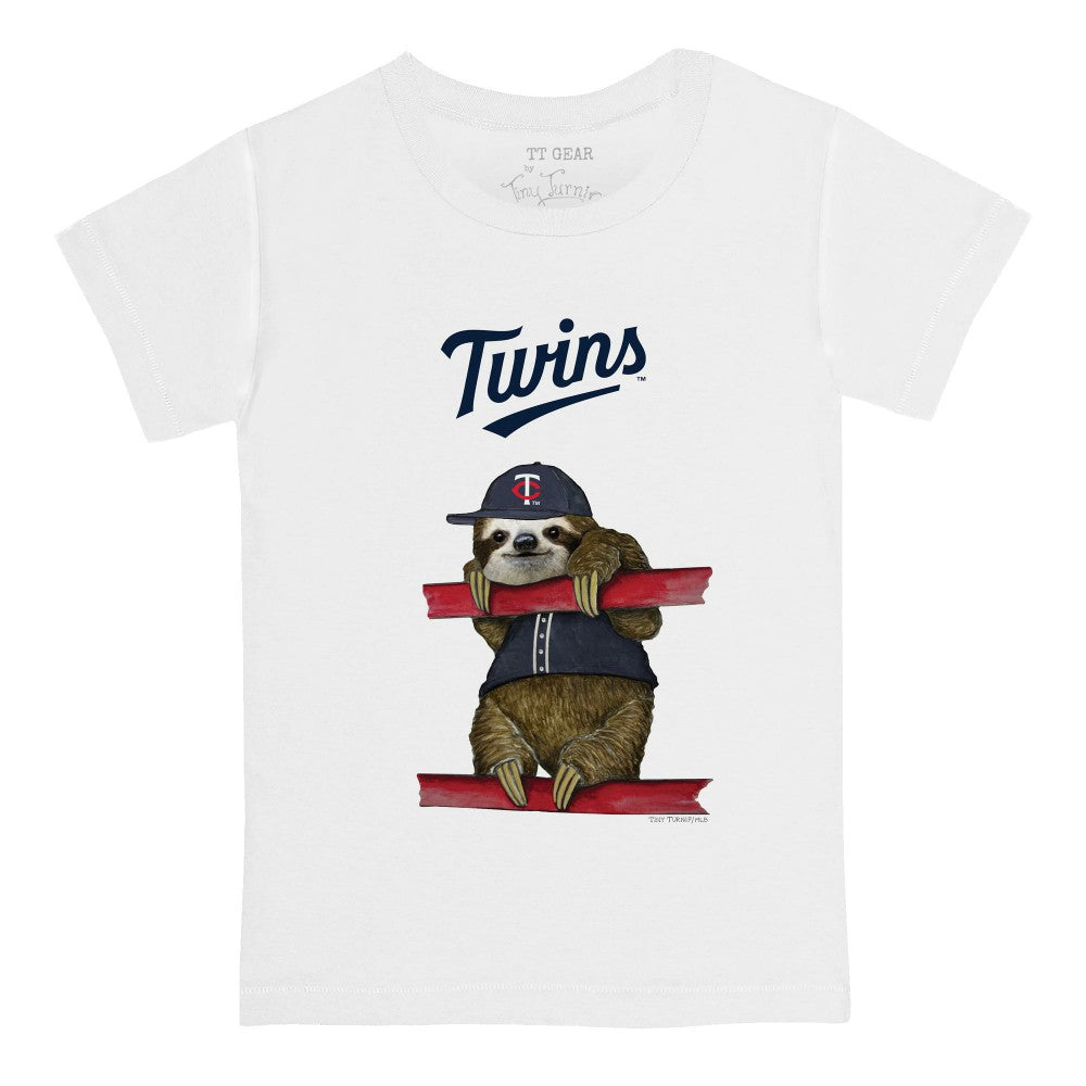 Minnesota Twins Tiny Turnip Youth Sloth T-Shirt - White T-shirts