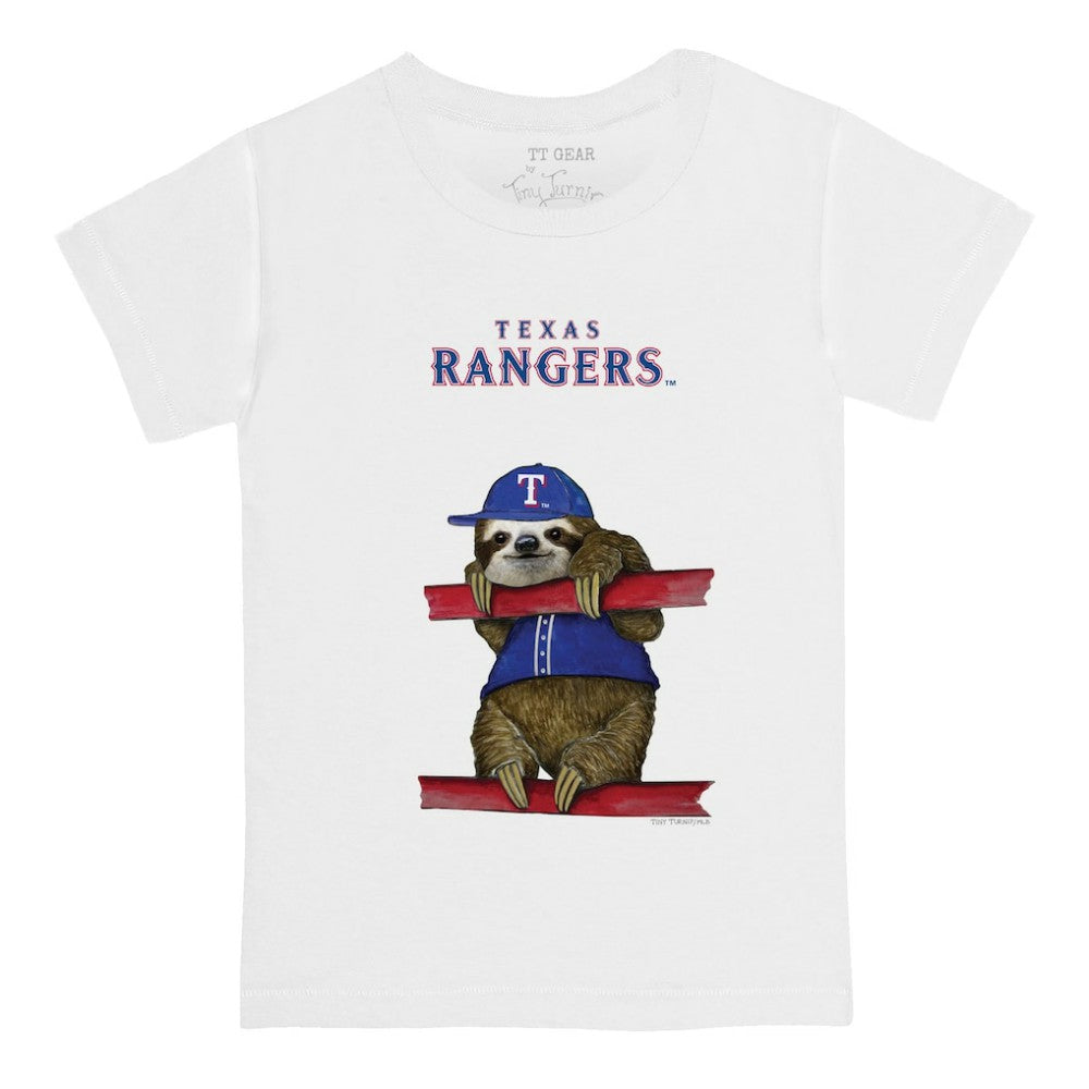 Texas Rangers Tiny Turnip Youth Sloth T-Shirt - White T-shirts