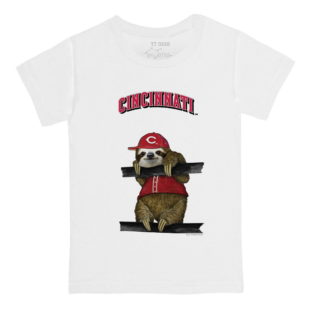 Cincinnati Reds Tiny Turnip Youth Sloth T-Shirt - White T-shirts