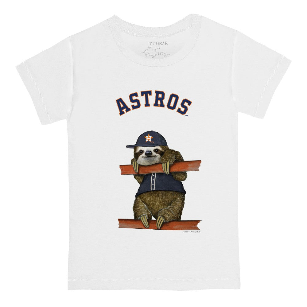 Houston Astros Tiny Turnip Youth Sloth T-Shirt - White T-shirts