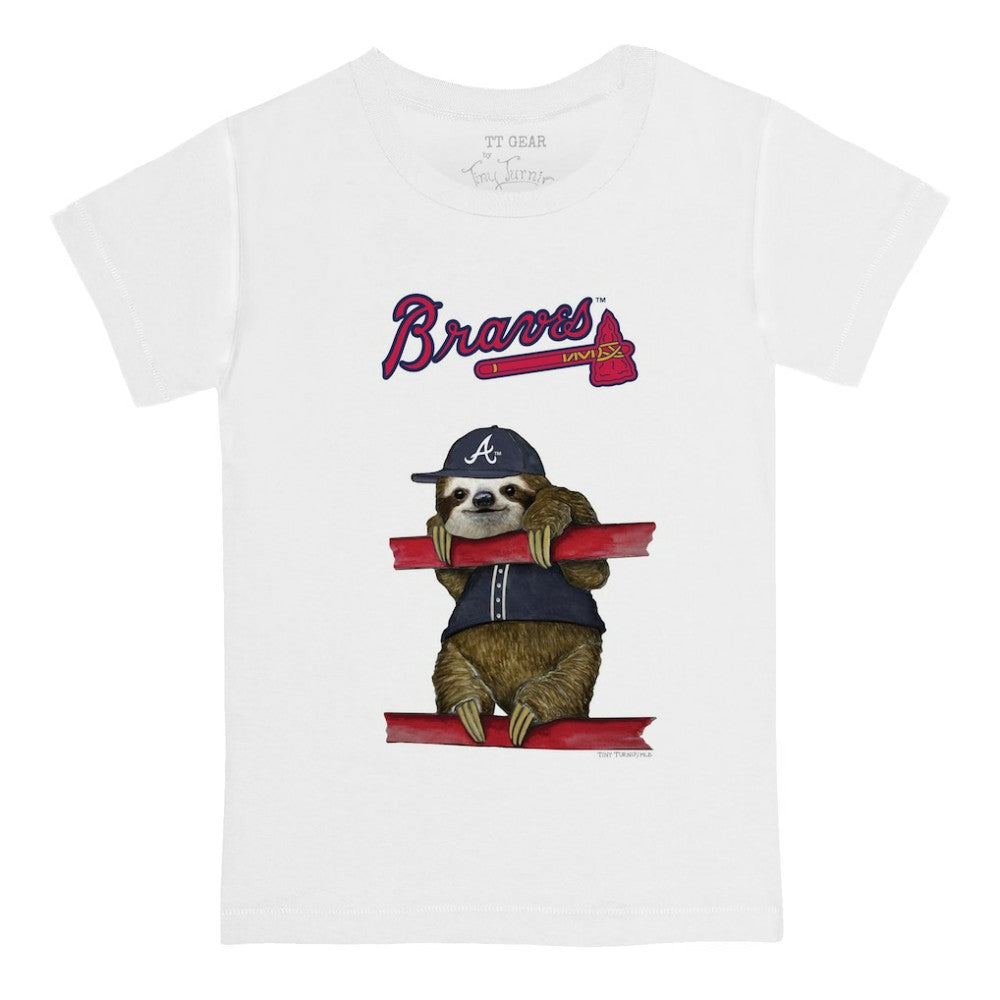 Atlanta Braves Tiny Turnip Youth Sloth T-Shirt - White T-shirts