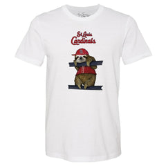 St. Louis Cardinals Tiny Turnip Unisex Sloth T-Shirt - White T-shirts