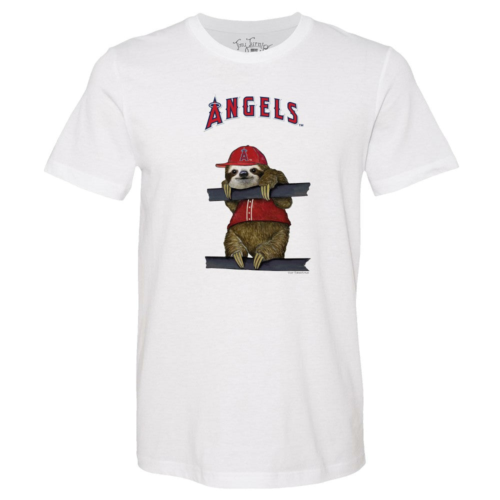 Los Angeles Angels Tiny Turnip Unisex Sloth T-Shirt - White T-shirts