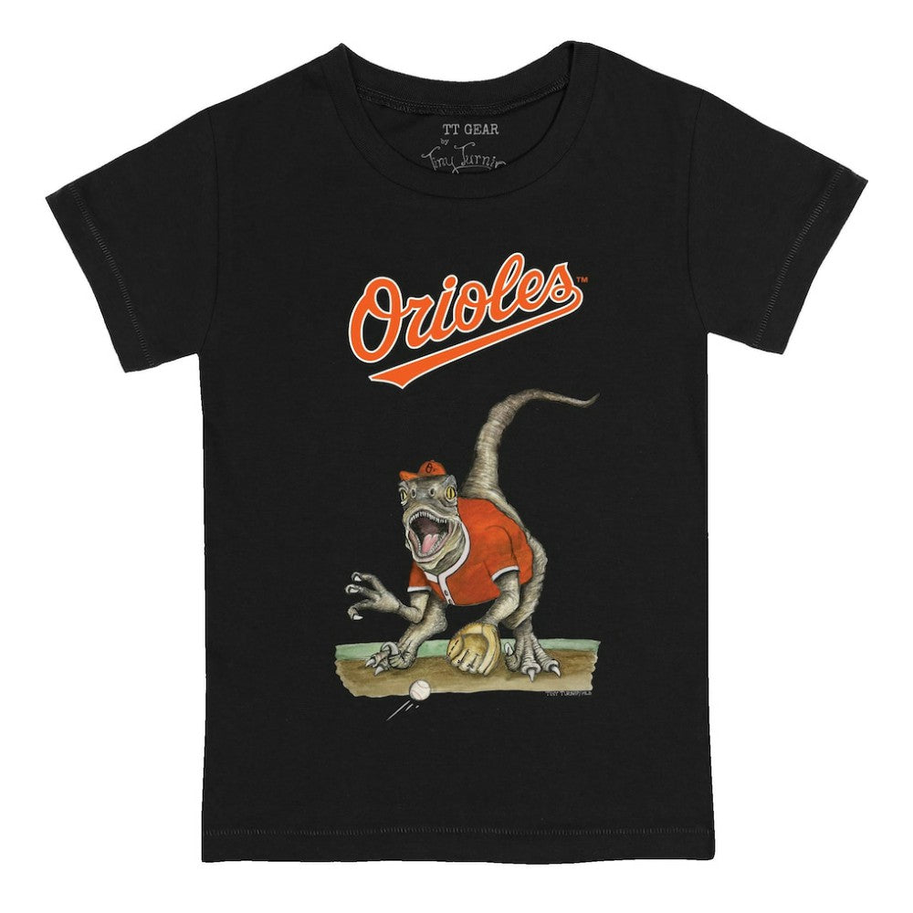 Baltimore Orioles Tiny Turnip Youth Velociraptor T-Shirt - Black T-shirts