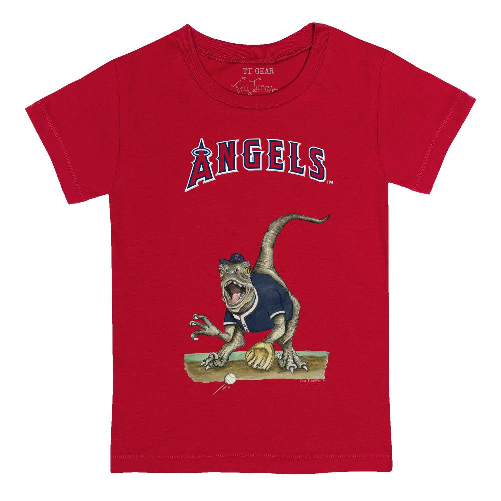 Los Angeles Angels Tiny Turnip Youth Velociraptor T-Shirt - Red T-shirts