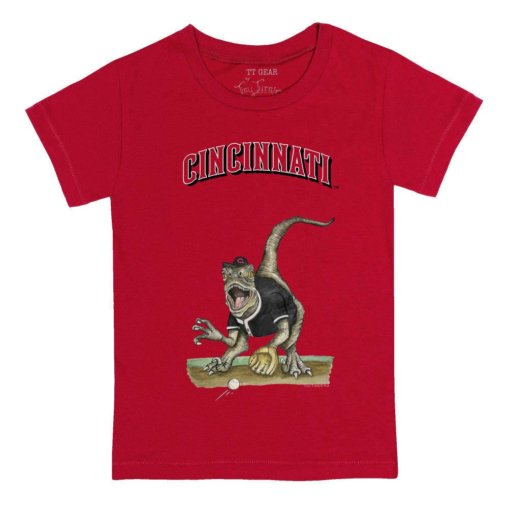 Cincinnati Reds Tiny Turnip Youth Velociraptor T-Shirt - Red T-shirts