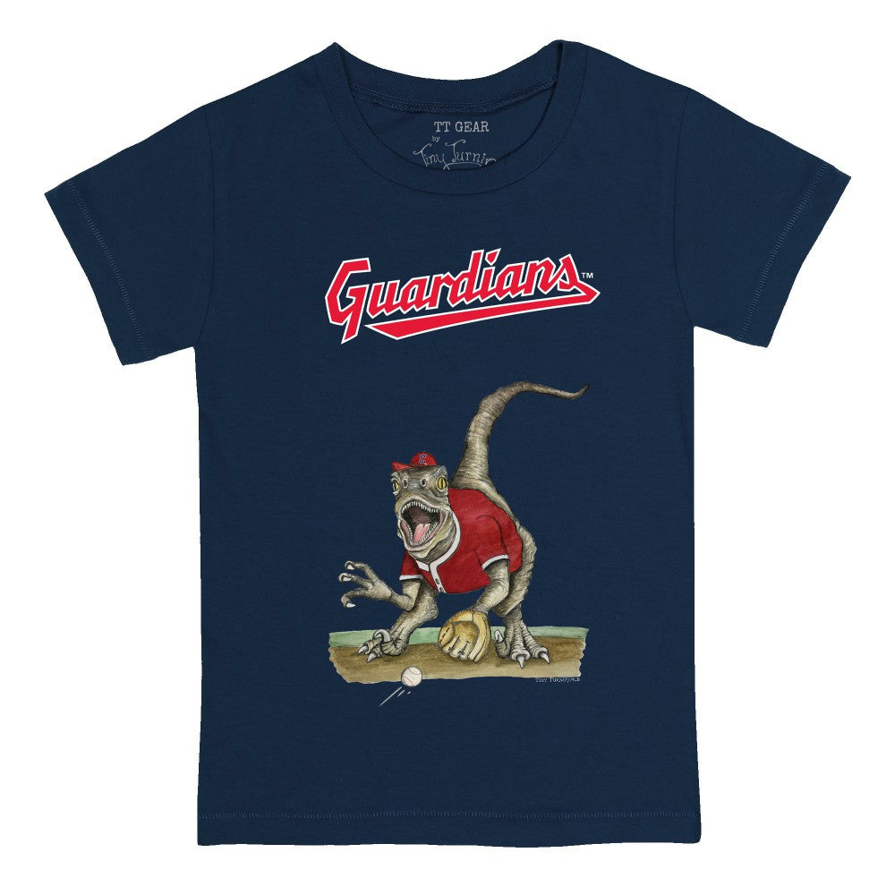 Cleveland Guardians Tiny Turnip Youth Velociraptor T-Shirt - Navy T-shirts