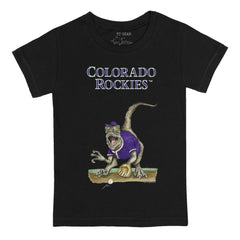 Colorado Rockies Tiny Turnip Youth Velociraptor T-Shirt - Black T-shirts