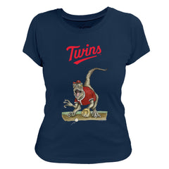 Minnesota Twins Tiny Turnip Women's Velociraptor T-Shirt - Navy T-shirts