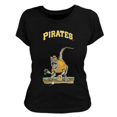Pittsburgh Pirates Tiny Turnip Women's Velociraptor T-Shirt - Black T-shirts