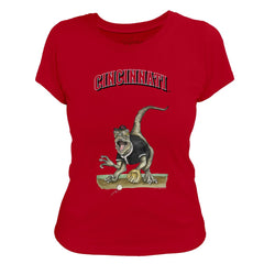 Cincinnati Reds Tiny Turnip Women's Velociraptor T-Shirt - Red T-shirts