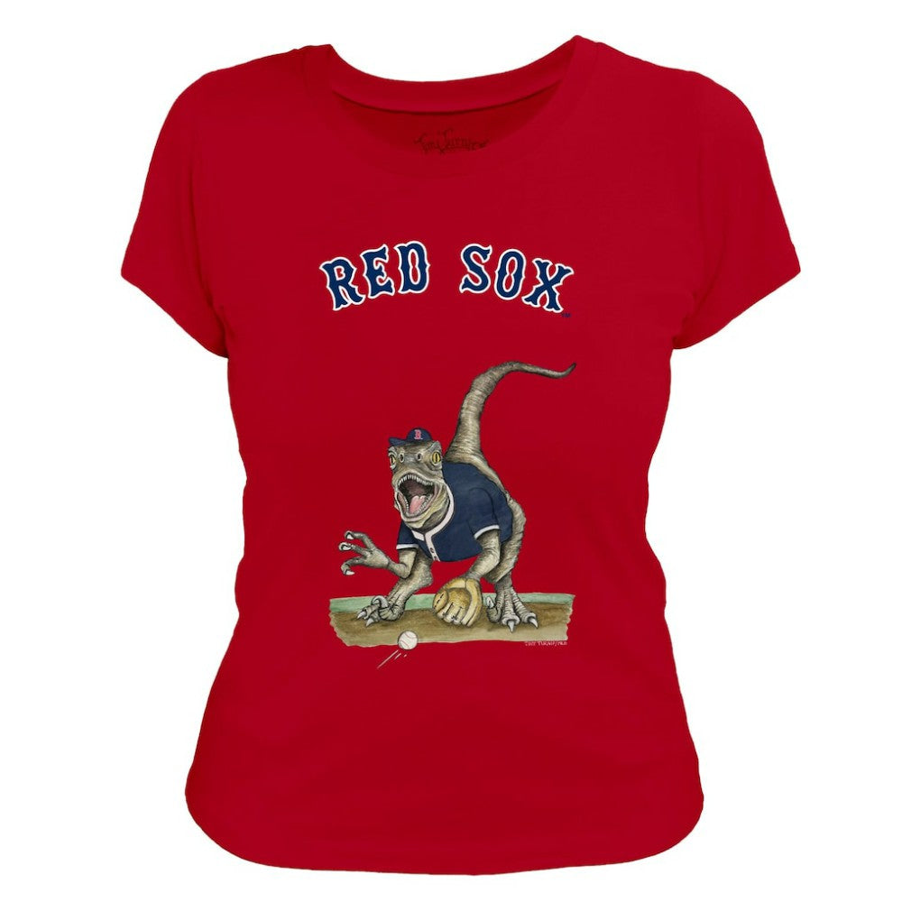 Boston Red Sox Tiny Turnip Women's Velociraptor T-Shirt - Red T-shirts