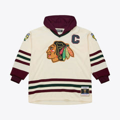 NHL Chicago Blackhawks Mitchell & Ness x Just Don Jersey Hoodie - Cream