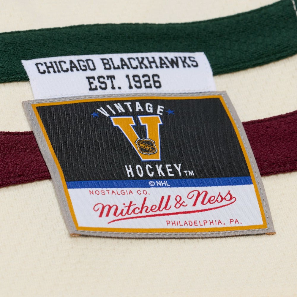 NHL Chicago Blackhawks Mitchell & Ness x Just Don Jersey Hoodie - Cream