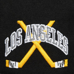 NHL Los Angeles Kings Mitchell & Ness x Just Don Wave Script Pro Strapback Hat - Black