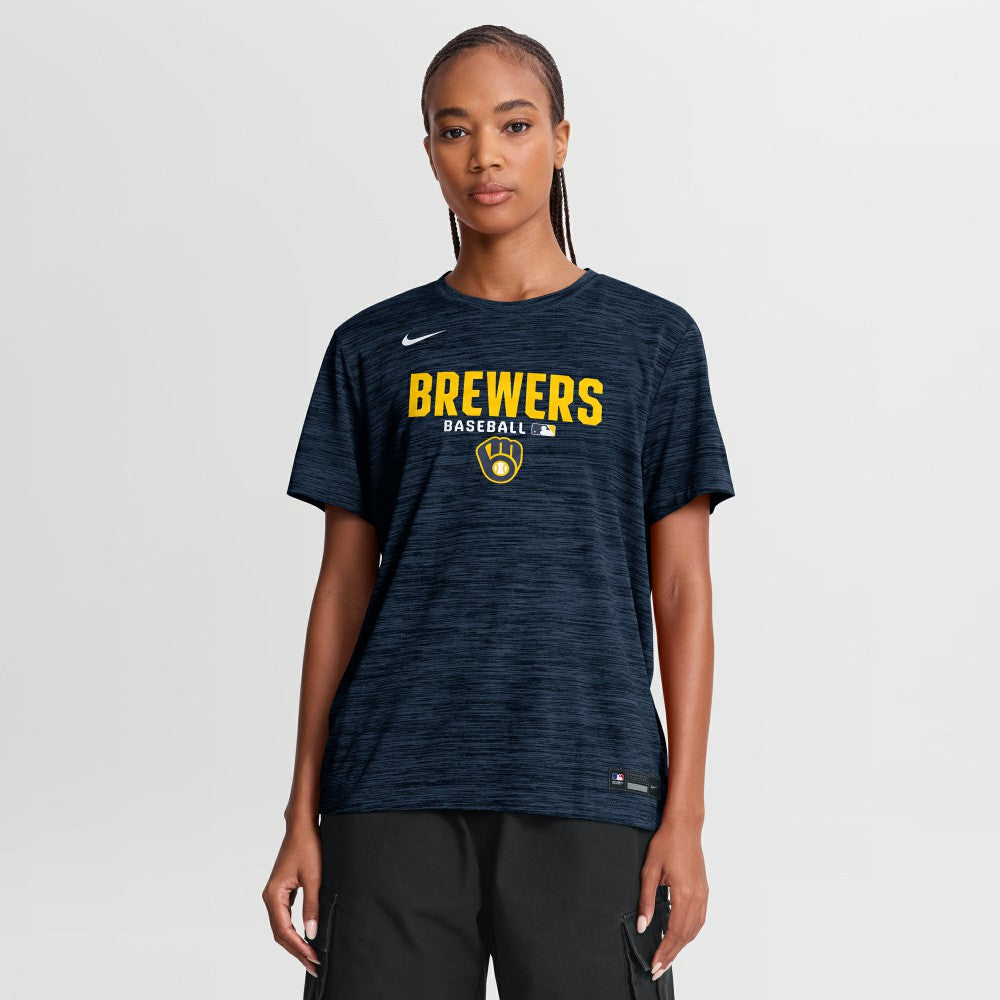 Milwaukee Brewers Nike Women's Authentic Collection Velocity Dri-FIT T-Shirt - Navy T-shirts