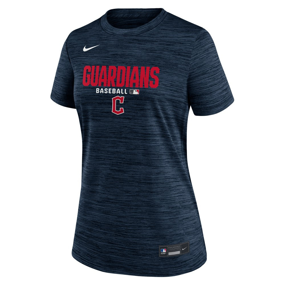 Cleveland Guardians Nike Women's Authentic Collection Velocity Dri-FIT T-Shirt - Navy T-shirts