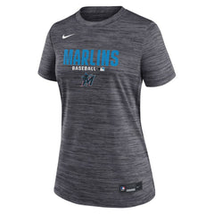 Miami Marlins Nike Women's Authentic Collection Velocity Dri-FIT T-Shirt - Black T-shirts