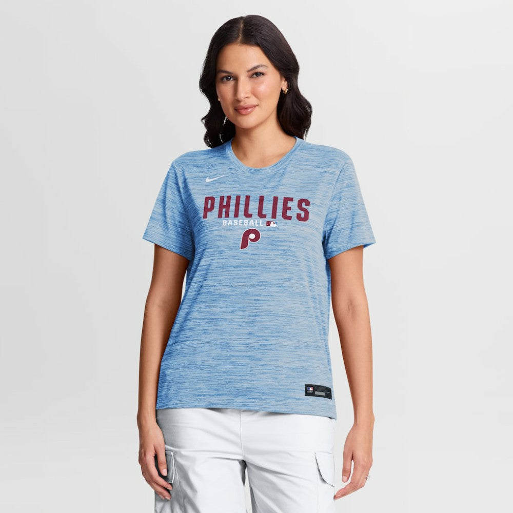 Philadelphia Phillies Nike Women's Authentic Collection Alternate Logo Velocity Dri-FIT T-Shirt - Light Blue T-shirts