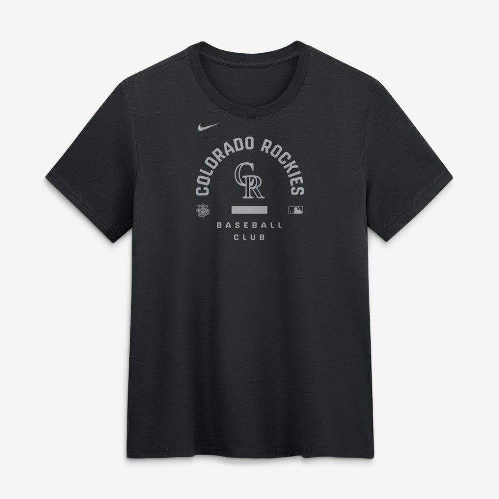 Colorado Rockies Nike Women's Authentic Collection Early Work Tri-Blend Dri-FIT T-Shirt - Black T-shirts