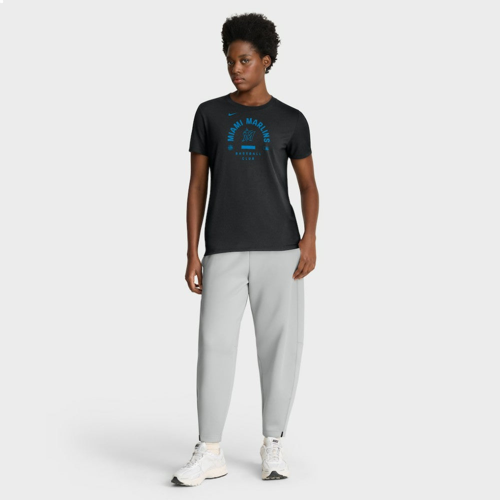 Miami Marlins Nike Women's Authentic Collection Early Work Tri-Blend Dri-FIT T-Shirt - Black T-shirts