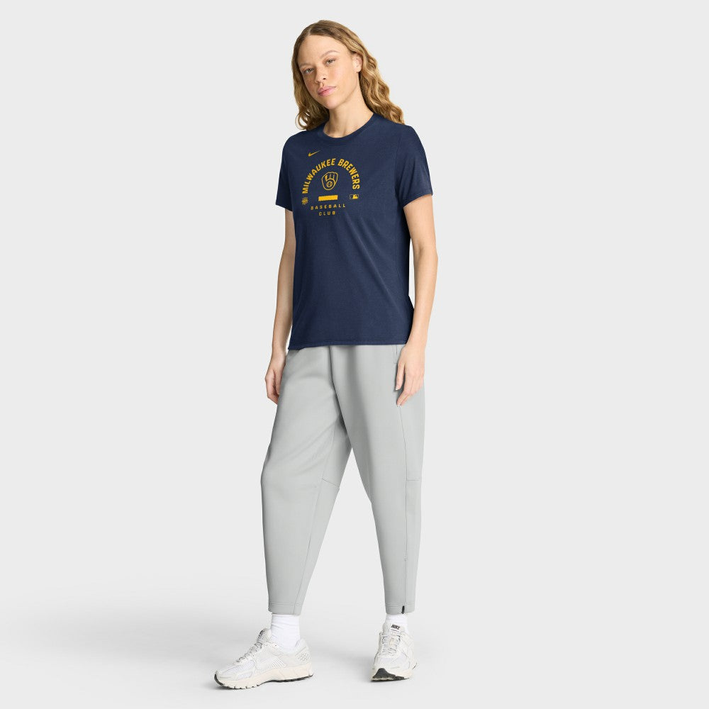 Milwaukee Brewers Nike Women's Authentic Collection Early Work Tri-Blend Dri-FIT T-Shirt - Navy T-shirts