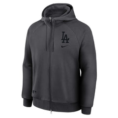 Los Angeles Dodgers Nike Authentic Collection Player Raglan Dri-FIT Full-Zip Hoodie - Anthracite Hoodies