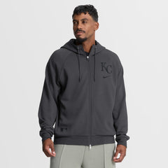Kansas City Royals Nike Authentic Collection Player Raglan Dri-FIT Full-Zip Hoodie - Anthracite Hoodies