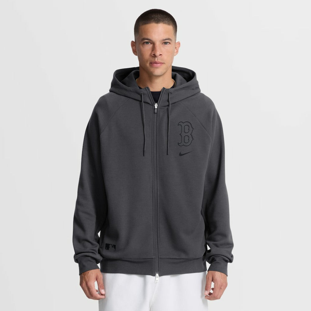 Boston Red Sox Nike Authentic Collection Player Raglan Dri-FIT Full-Zip Hoodie - Anthracite Hoodies