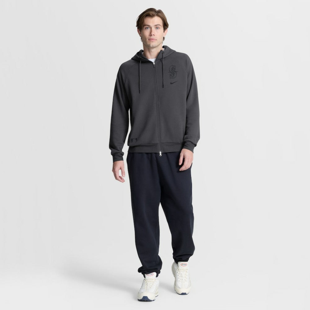 Seattle Mariners Nike Authentic Collection Player Raglan Dri-FIT Full-Zip Hoodie - Anthracite Hoodies