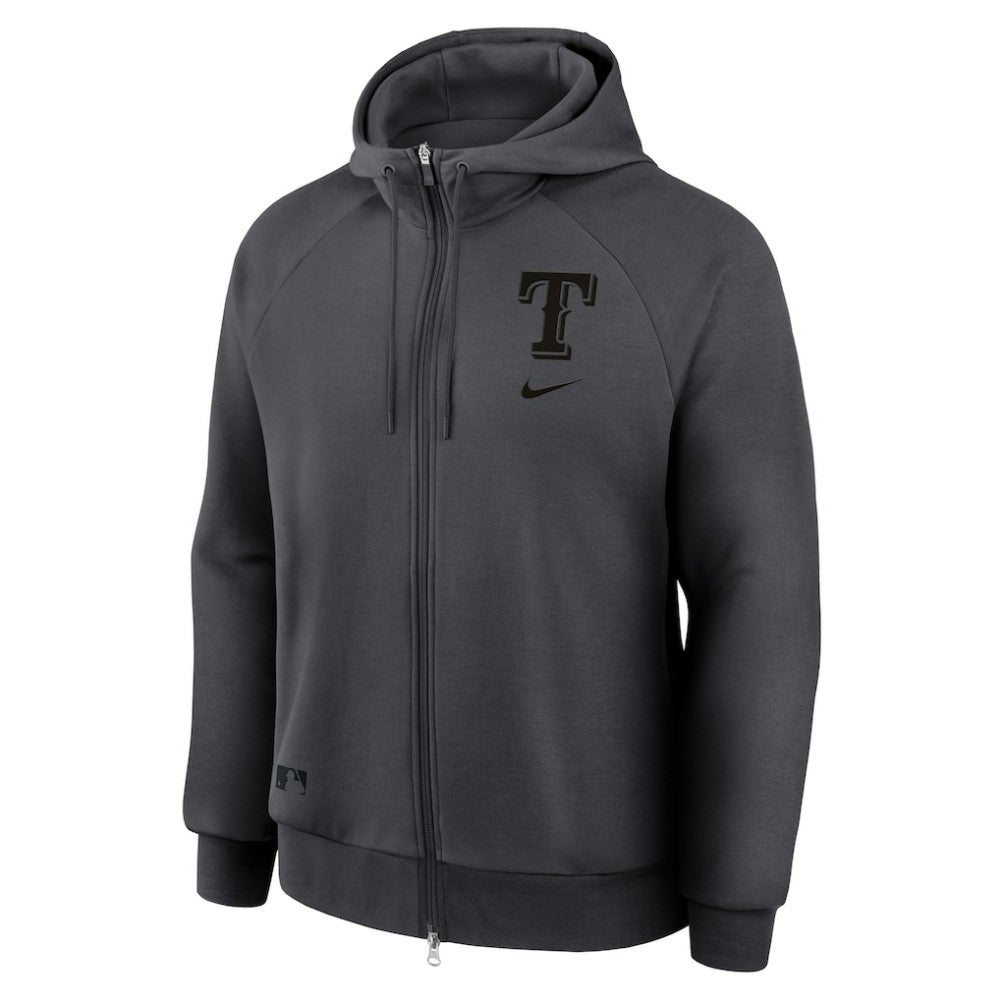 Texas Rangers Nike Authentic Collection Player Raglan Dri-FIT Full-Zip Hoodie - Anthracite Hoodies