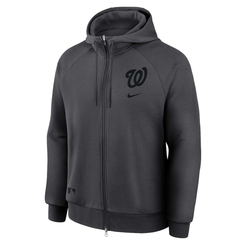 Washington Nationals Nike Authentic Collection Player Raglan Dri-FIT Full-Zip Hoodie - Anthracite Hoodies