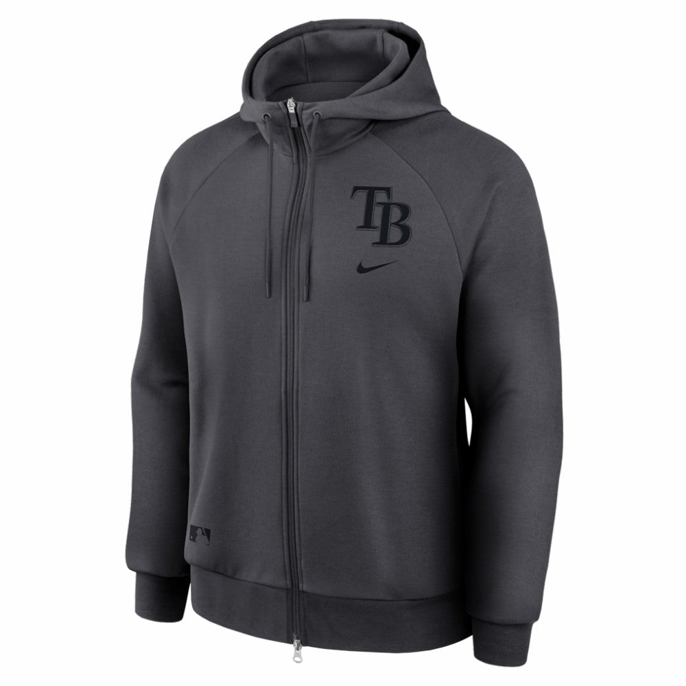 Tampa Bay Rays Nike Authentic Collection Player Raglan Dri-FIT Full-Zip Hoodie - Anthracite Hoodies