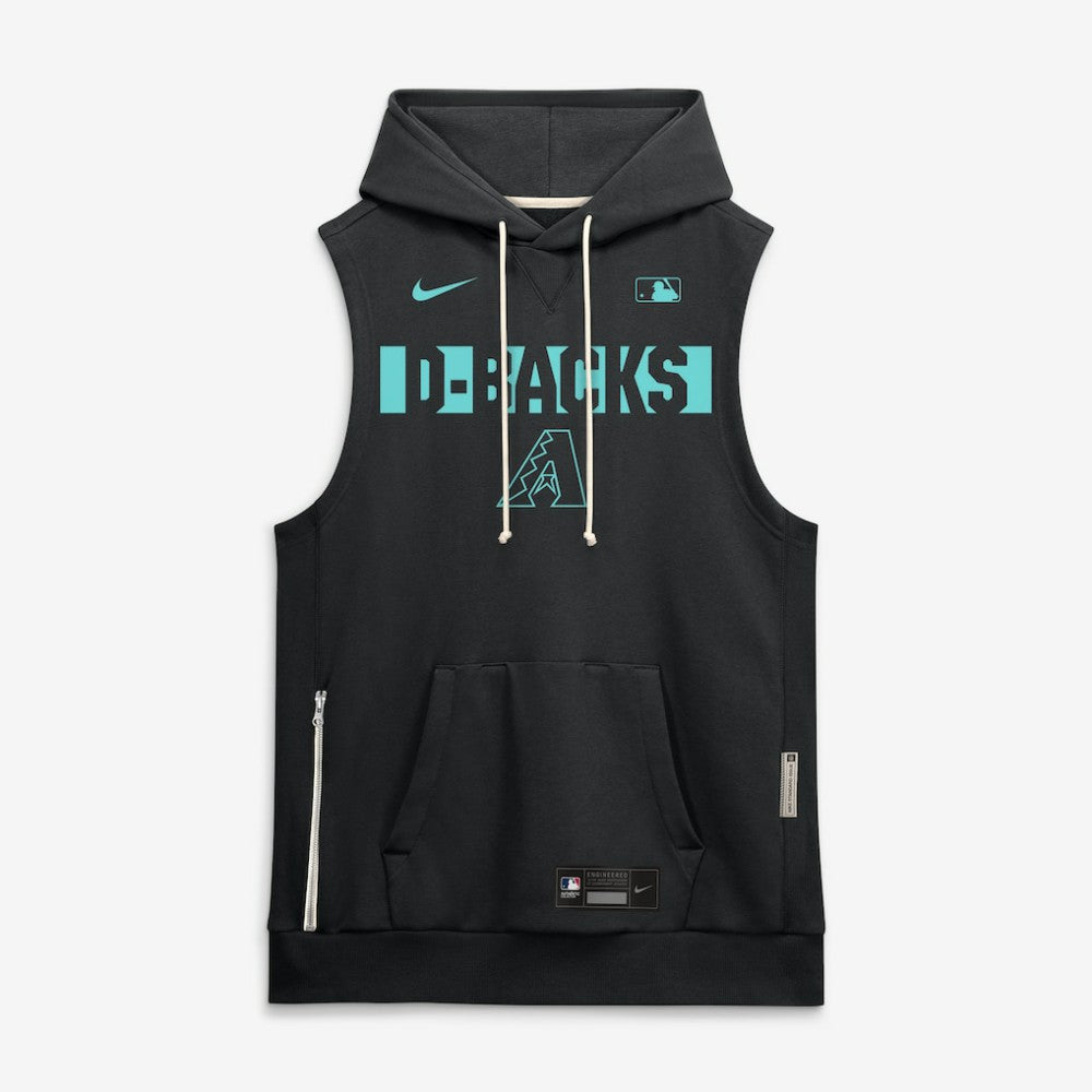 Arizona Diamondbacks Nike Authentic Collection Standard Issue Dri-FIT Sleeveless Hoodie - Black Hoodies