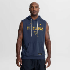 Milwaukee Brewers Nike Authentic Collection Standard Issue Dri-FIT Sleeveless Hoodie - Navy Hoodies