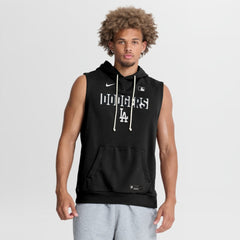 Los Angeles Dodgers Nike Authentic Collection Standard Issue Dri-FIT Sleeveless Hoodie - Black Hoodies
