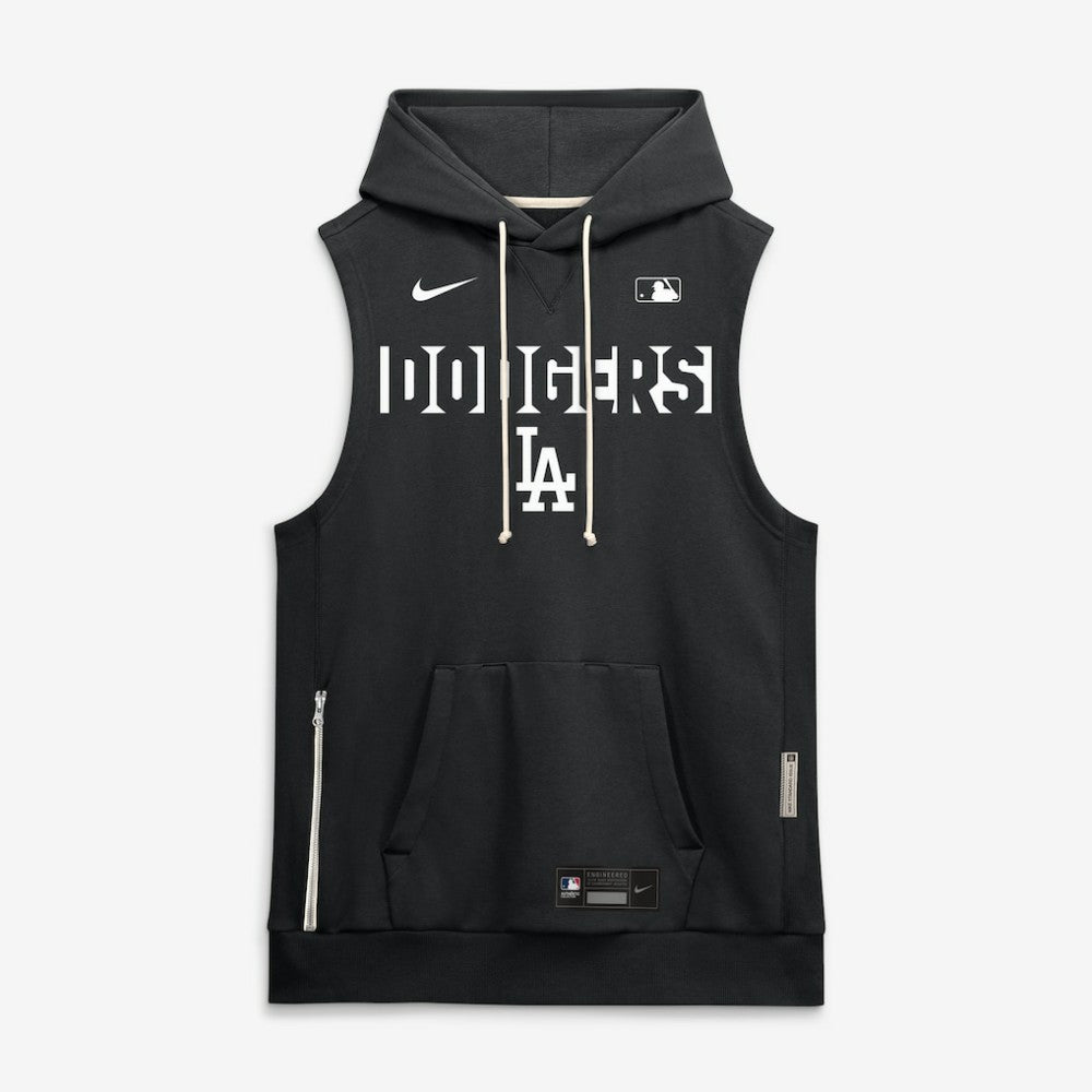 Los Angeles Dodgers Nike Authentic Collection Standard Issue Dri-FIT Sleeveless Hoodie - Black Hoodies