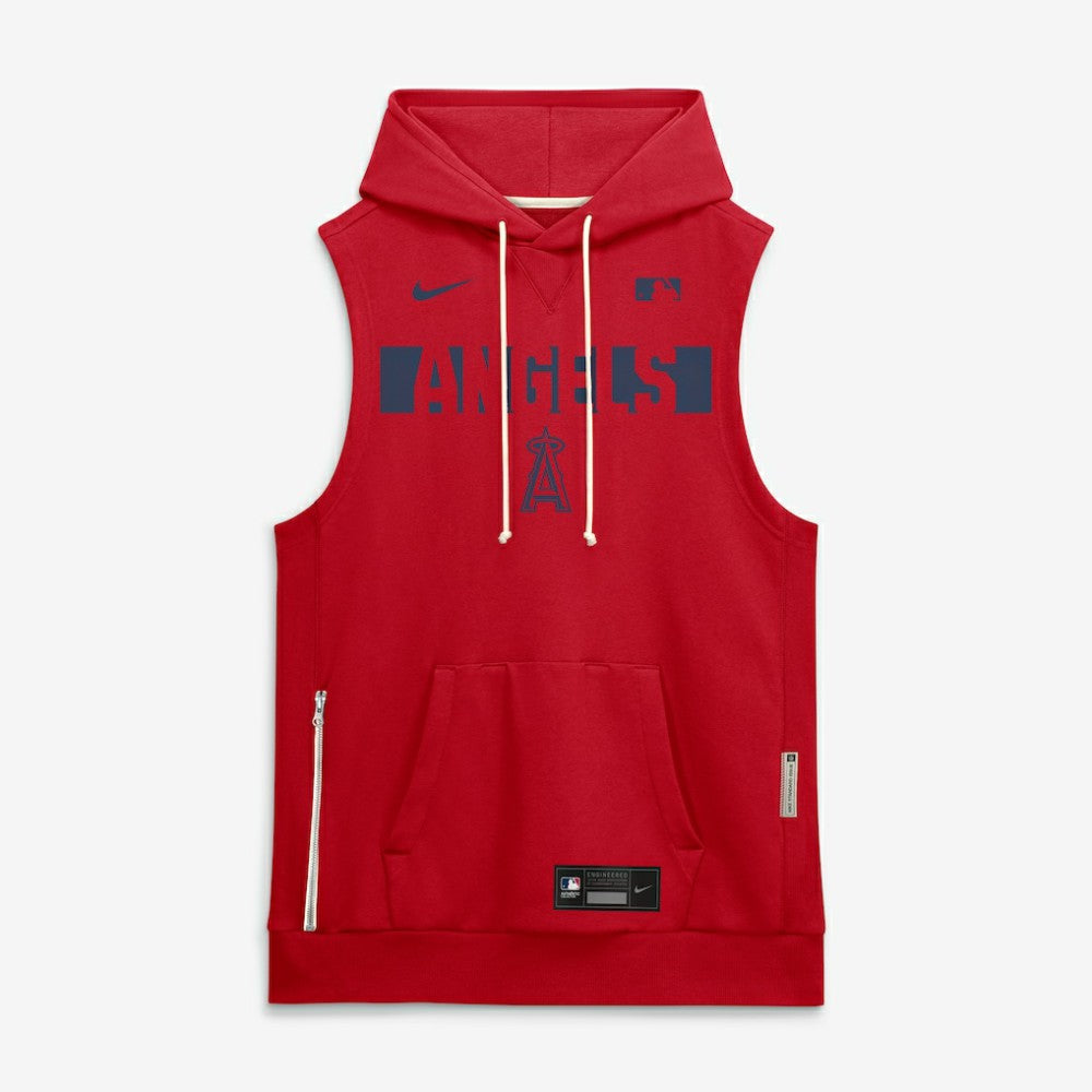 Los Angeles Angels Nike Authentic Collection Standard Issue Dri-FIT Sleeveless Hoodie - Red Hoodies