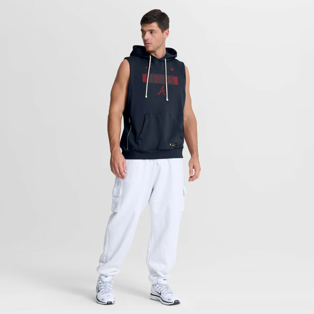 Atlanta Braves Nike Authentic Collection Standard Issue Dri-FIT Sleeveless Hoodie - Navy Hoodies