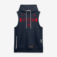 Atlanta Braves Nike Authentic Collection Standard Issue Dri-FIT Sleeveless Hoodie - Navy Hoodies
