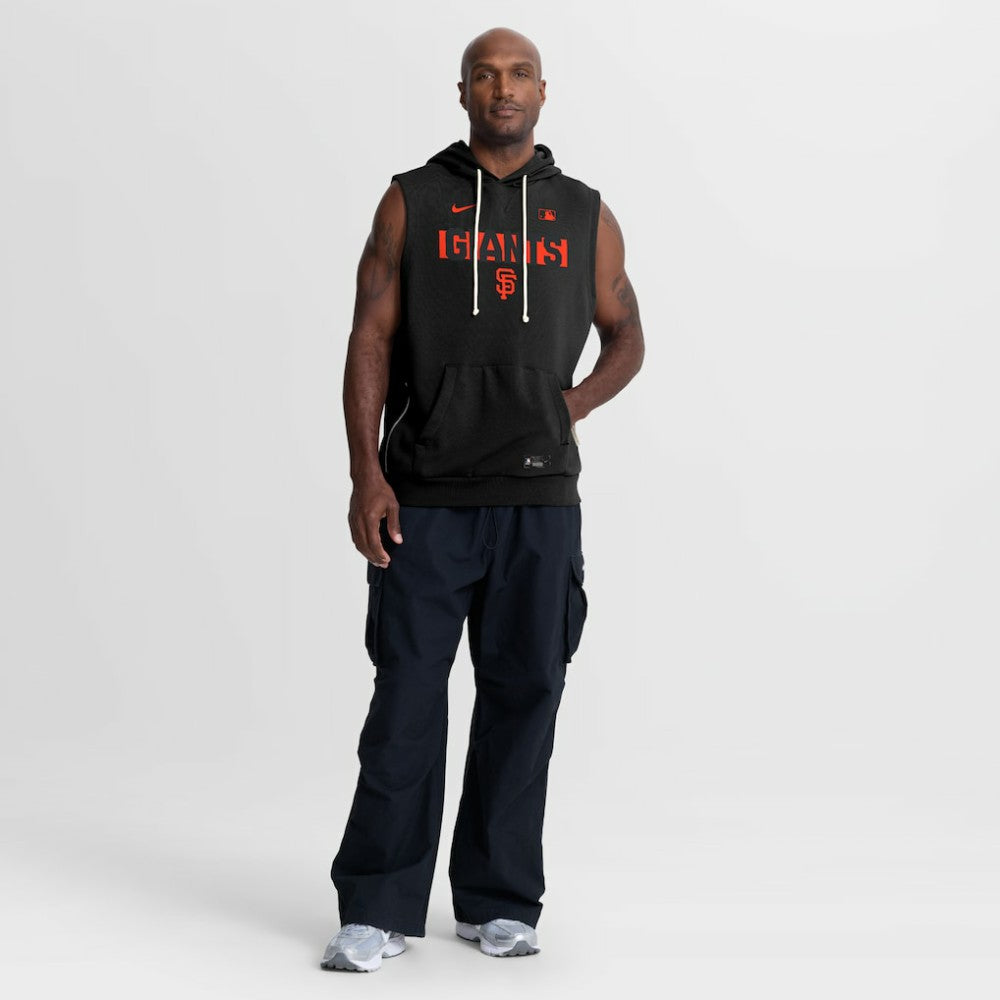 San Francisco Giants Nike Authentic Collection Standard Issue Dri-FIT Sleeveless Hoodie - Black Hoodies