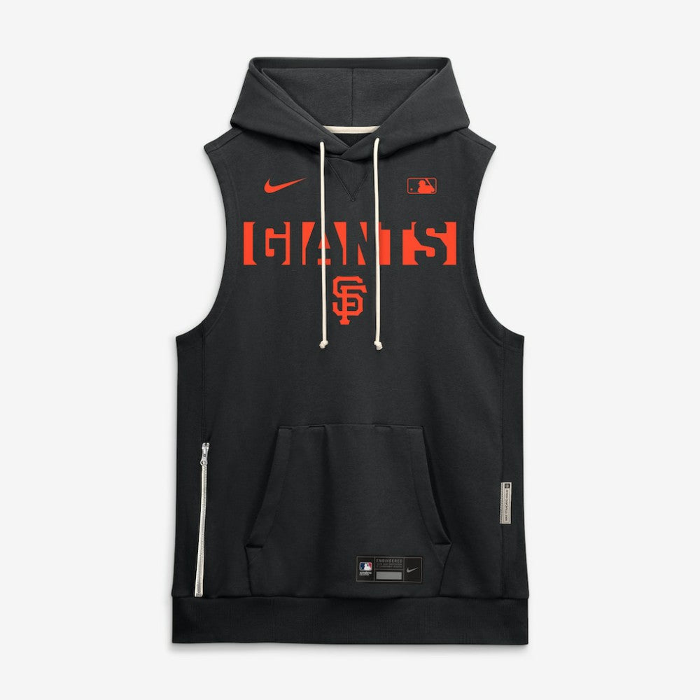 San Francisco Giants Nike Authentic Collection Standard Issue Dri-FIT Sleeveless Hoodie - Black Hoodies
