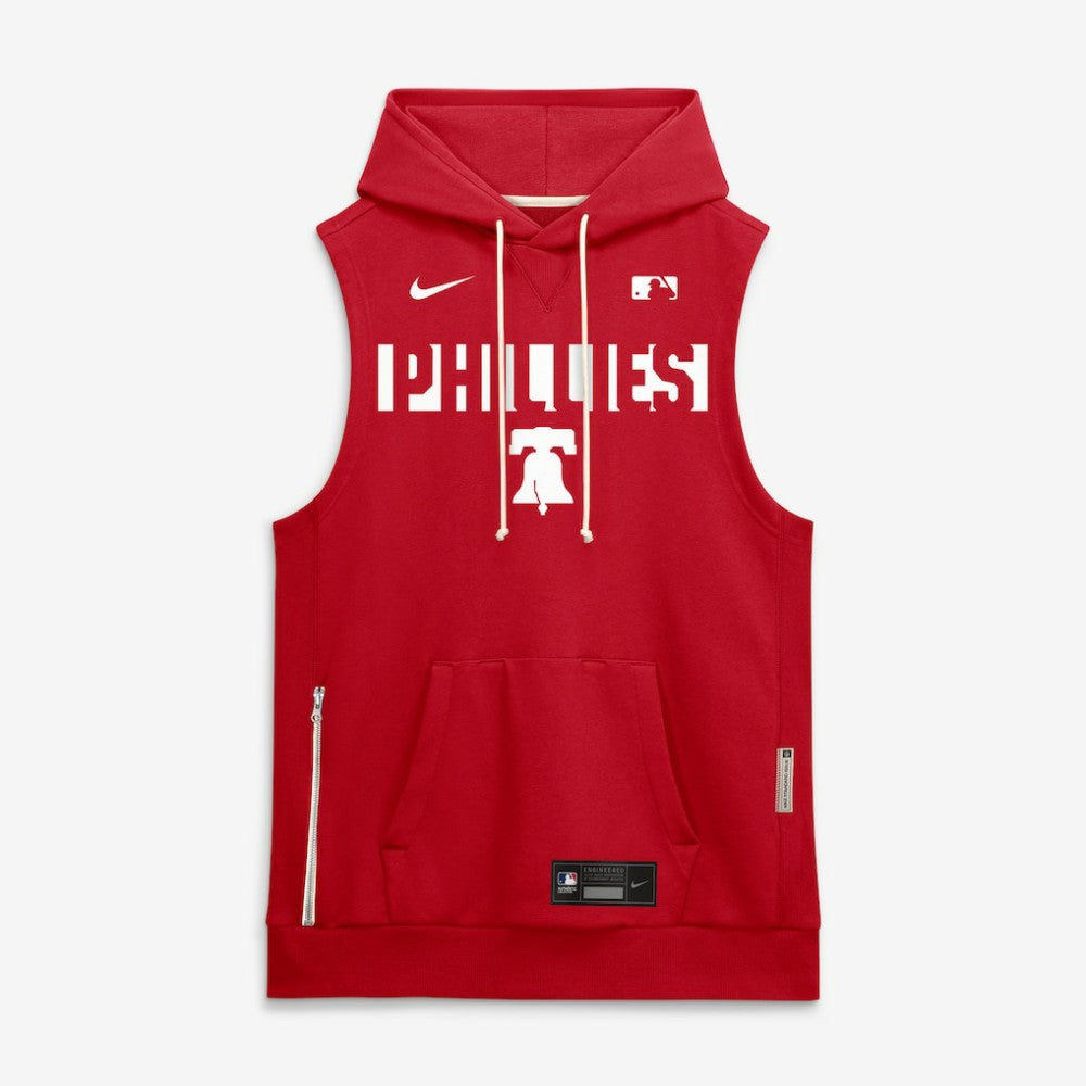 Philadelphia Phillies Nike Authentic Collection Standard Issue Dri-FIT Sleeveless Hoodie - Red Hoodies