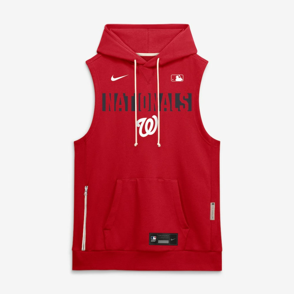 Washington Nationals Nike Authentic Collection Standard Issue Dri-FIT Sleeveless Hoodie - Red Hoodies
