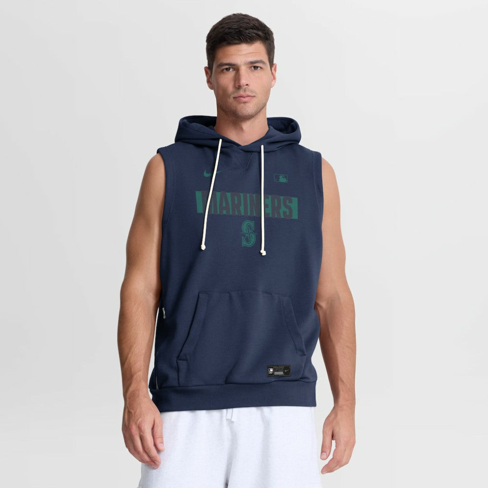 Seattle Mariners Nike Authentic Collection Standard Issue Dri-FIT Sleeveless Hoodie - Navy Hoodies