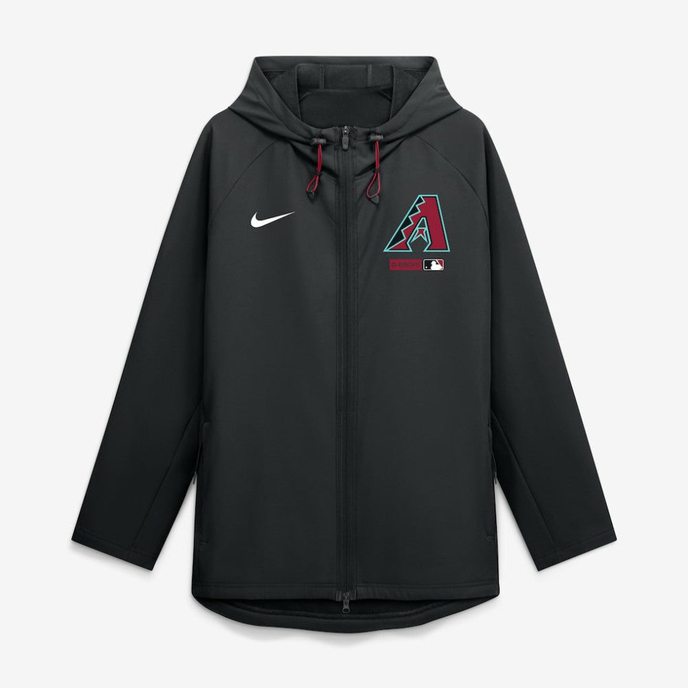 Arizona Diamondbacks Nike Authentic Collection Raglan Therma-FIT Full-Zip Hooded Jacket - Black Jackets