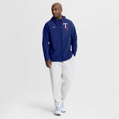 Texas Rangers Nike Authentic Collection Raglan Therma-FIT Full-Zip Hooded Jacket - Royal Jackets