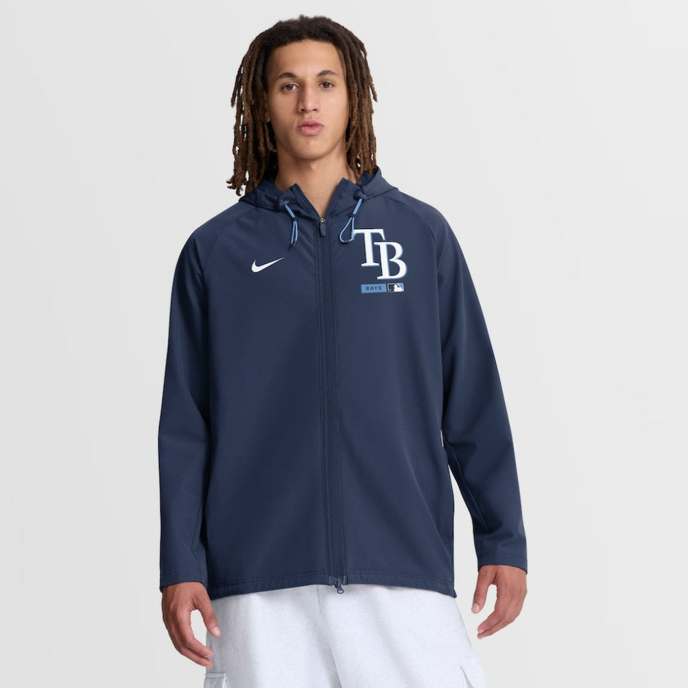 Tampa Bay Rays Nike Authentic Collection Raglan Therma-FIT Full-Zip Hooded Jacket - Navy Jackets